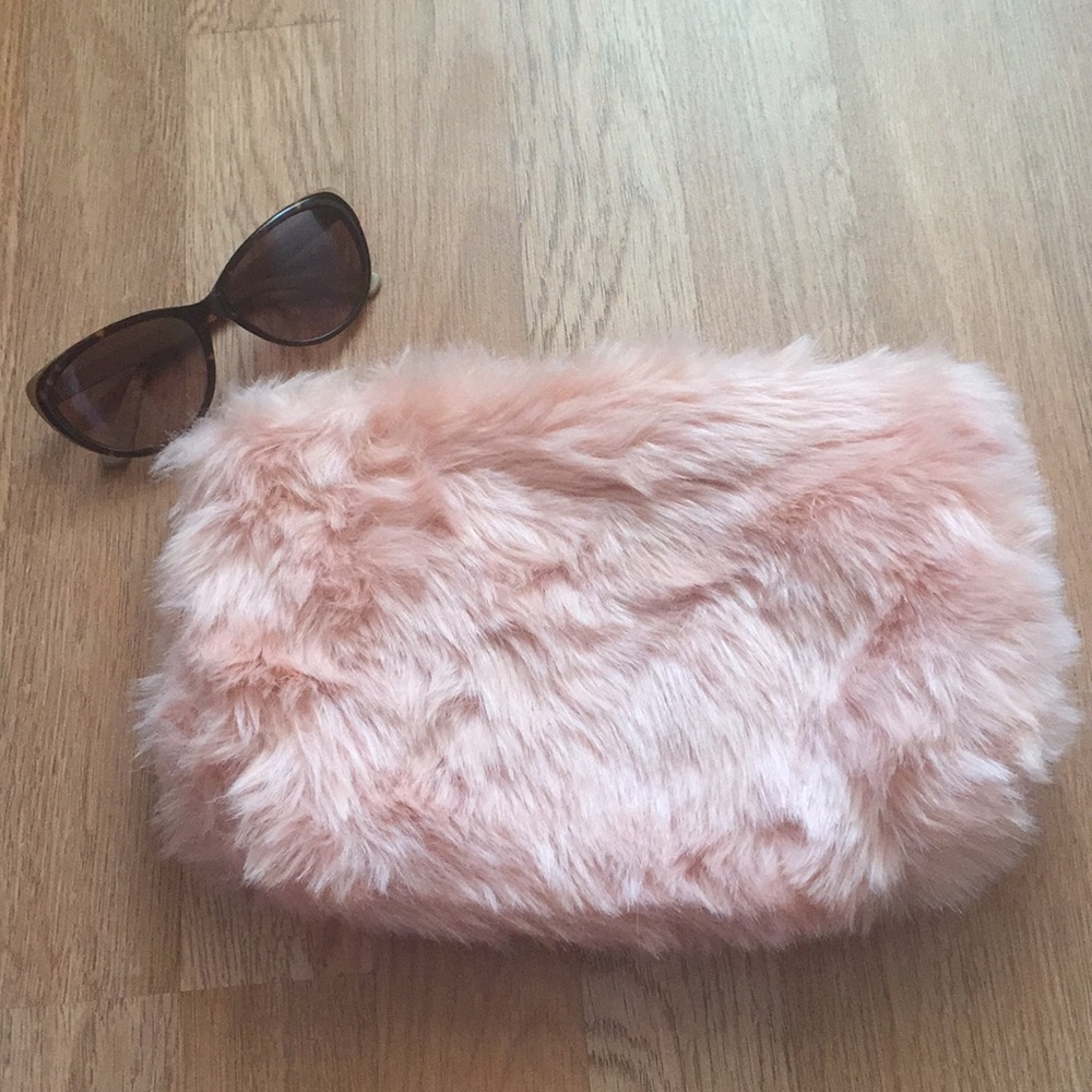 Faux fur clutch
